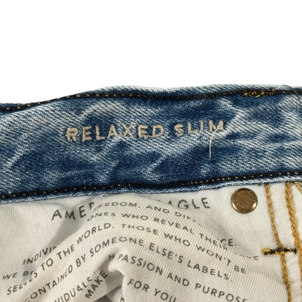 American Eagle AE Cutoff Jean Shorts Jorts Relaxed Slim Fit Distressed | Size 26 - Picture 4 of 6